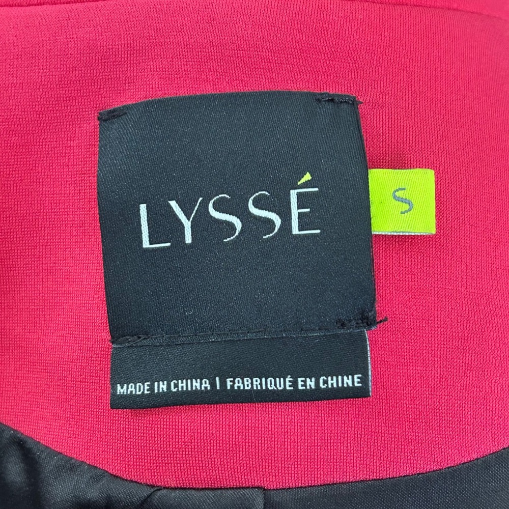 LYSSE Womens Ponte Blazer Jacket Hot Pink One Button Notch Lapel Size S - Picture 3 of 11